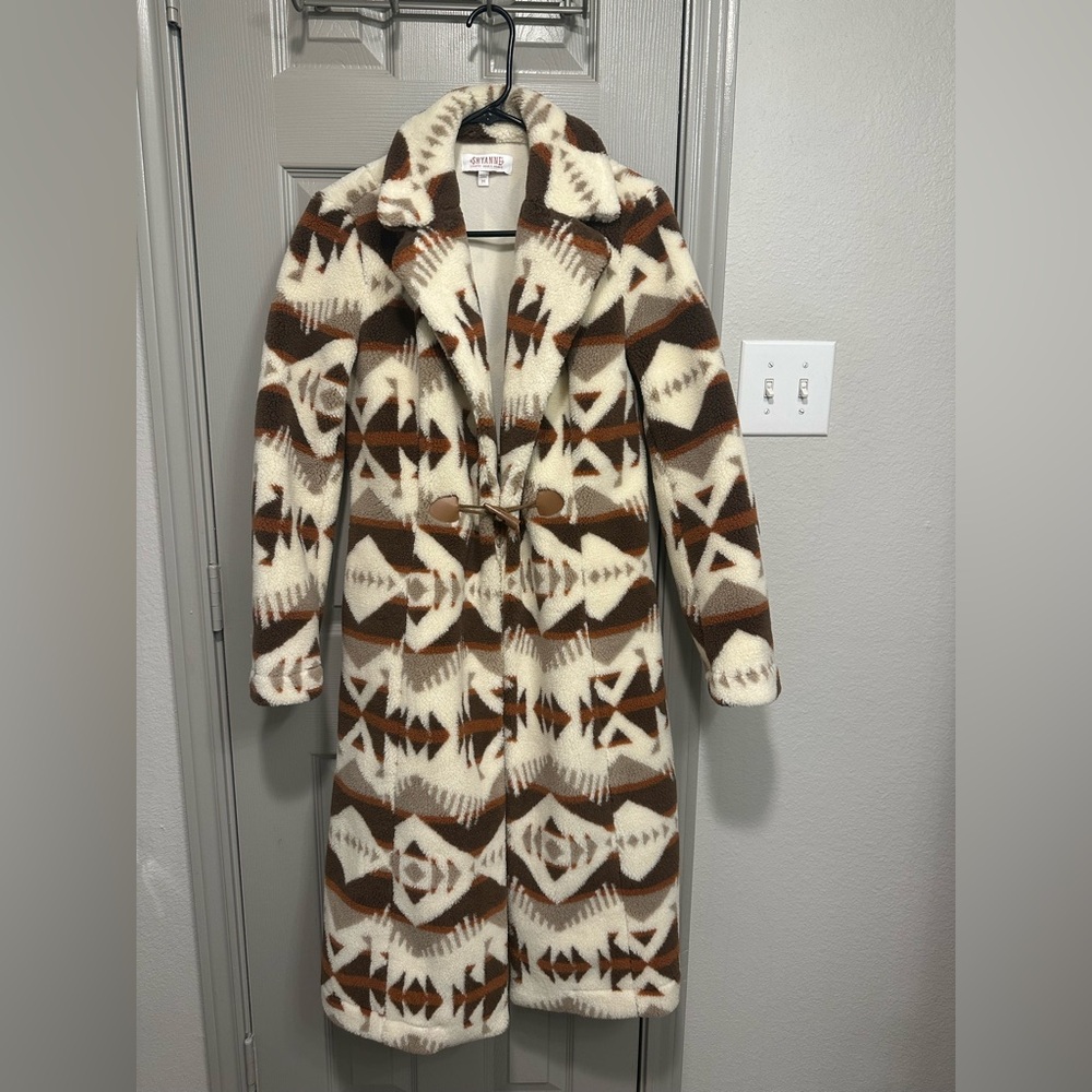 Shyanne Brown and Cream Patterned Coat